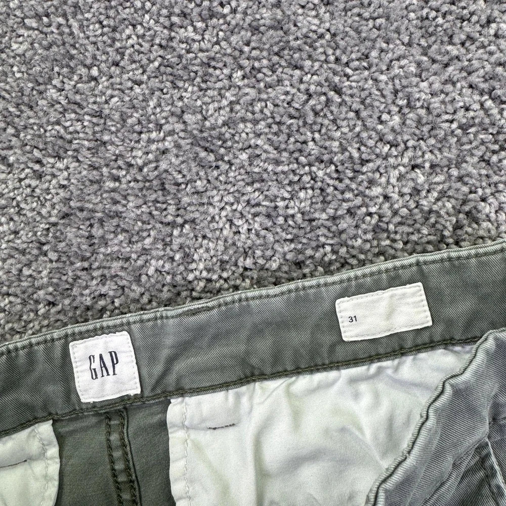 Gap Shorts Mens 31 Green Chino Canvas Casual Flat Front Summer Pockets City